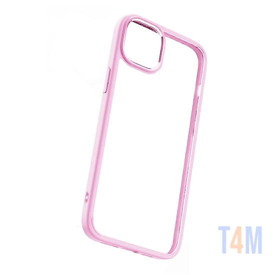 Funda de Silicona con Cuerpo Transparente para Apple iPhone 14 Rosa